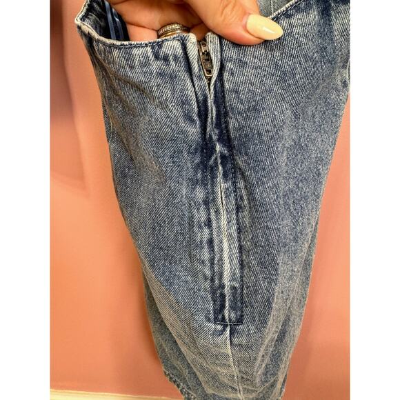 Amanda Uprichard Alabama Denim Mini Dress in Caspian Size Small - Picture 8 of 8